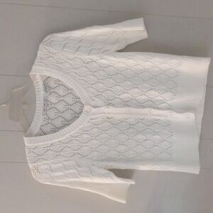 Women's White Short Sleeve Sweater Size M